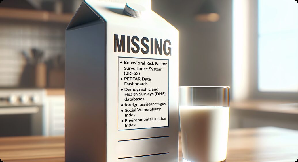 Missing data on milk carton